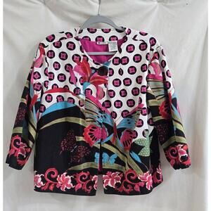 Units Women's Extra Large Floral Butterfly Print Jacket